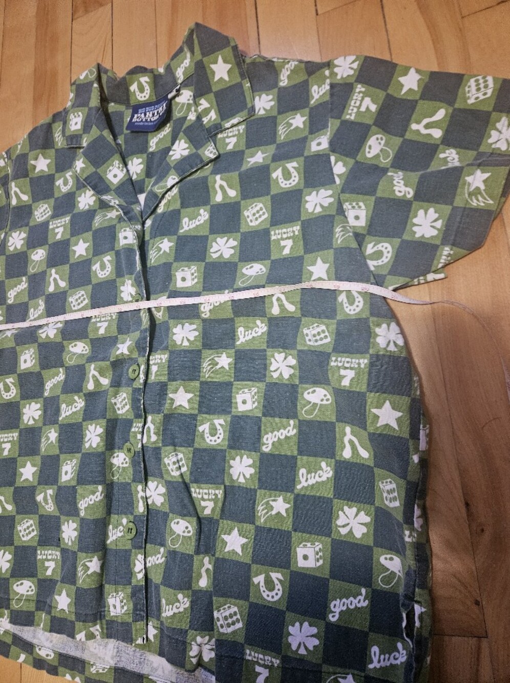 Big Bud Press Green Checkered 'Lucky' pantry button